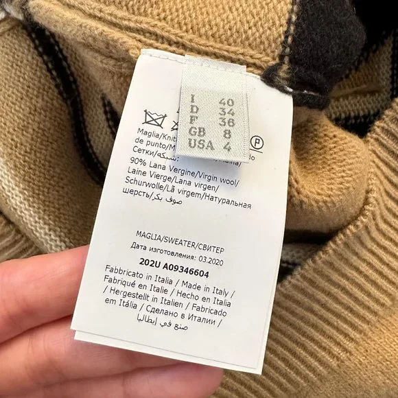 ALBERTA FERRETTI Intarsia wool and cashmere-blend logo sweater Size S - Picture 7 of 7